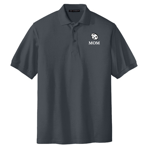  Extended Charcoal Silk Touch Polo - Mom with Buzz
