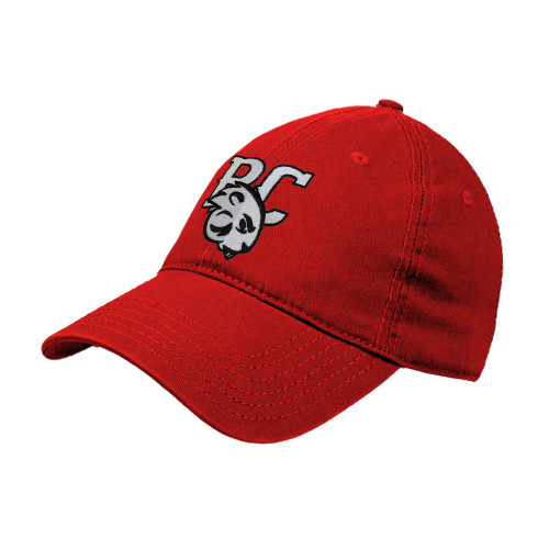  Red Unstructured Adjustable Low Profile Hat - BC with Buzz