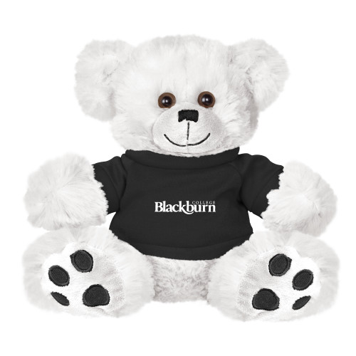  Plush Big Paw 8 1/2 inch White Bear w/Black Shirt - Blackburn College