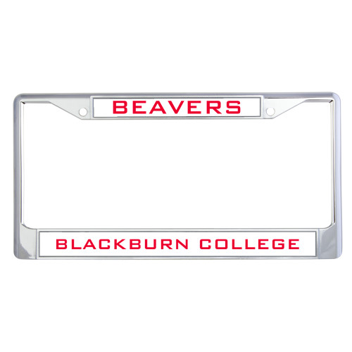  Metal License Plate Frame in Chrome - Beavers