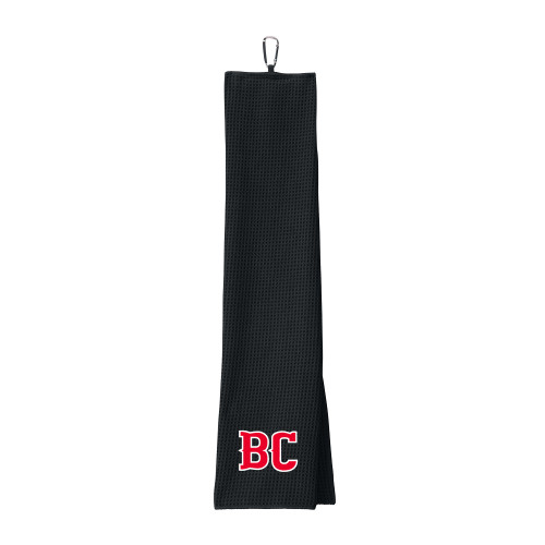  Black Waffle Microfiber Golf Towel - BC