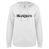 Thumbnail image for  ENZA Womens White V Notch Raw Edge Fleece Hoodie