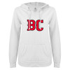Thumbnail image for  ENZA Womens White V Notch Raw Edge Fleece Hoodie