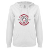 Thumbnail image for  ENZA Womens White V Notch Raw Edge Fleece Hoodie