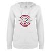 Thumbnail image for  ENZA Womens White V Notch Raw Edge Fleece Hoodie