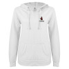Thumbnail image for  ENZA Womens White V Notch Raw Edge Fleece Hoodie