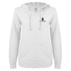 Thumbnail image for  ENZA Womens White V Notch Raw Edge Fleece Hoodie