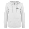 Thumbnail image for  ENZA Womens White V Notch Raw Edge Fleece Hoodie