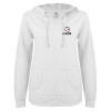 Thumbnail image for  ENZA Womens White V Notch Raw Edge Fleece Hoodie