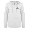 Thumbnail image for  ENZA Womens White V Notch Raw Edge Fleece Hoodie