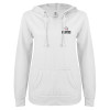 Thumbnail image for  ENZA Womens White V Notch Raw Edge Fleece Hoodie