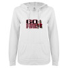Thumbnail image for  ENZA Womens White V Notch Raw Edge Fleece Hoodie