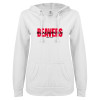 Thumbnail image for  ENZA Womens White V Notch Raw Edge Fleece Hoodie