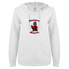 Thumbnail image for  ENZA Womens White V Notch Raw Edge Fleece Hoodie