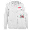 Thumbnail image for  ENZA Womens White V Notch Raw Edge Fleece Hoodie