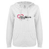 Thumbnail image for  ENZA Womens White V Notch Raw Edge Fleece Hoodie