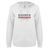 Thumbnail image for  ENZA Womens White V Notch Raw Edge Fleece Hoodie