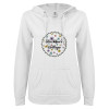 Thumbnail image for  ENZA Womens White V Notch Raw Edge Fleece Hoodie