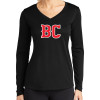 Thumbnail image for  Womens Black Performance Long Sleeve V Neck Shirt