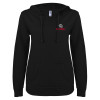 Thumbnail image for  ENZA Womens Black V Notch Raw Edge Fleece Hoodie