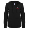 Thumbnail image for  ENZA Womens Black V Notch Raw Edge Fleece Hoodie
