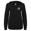 Thumbnail image for  ENZA Womens Black V Notch Raw Edge Fleece Hoodie