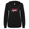 Thumbnail image for  ENZA Womens Black V Notch Raw Edge Fleece Hoodie