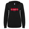 Thumbnail image for  ENZA Womens Black V Notch Raw Edge Fleece Hoodie