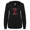 Thumbnail image for  ENZA Womens Black V Notch Raw Edge Fleece Hoodie