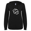 Thumbnail image for  ENZA Womens Black V Notch Raw Edge Fleece Hoodie
