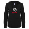 Thumbnail image for  ENZA Womens Black V Notch Raw Edge Fleece Hoodie