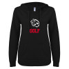 Thumbnail image for  ENZA Womens Black V Notch Raw Edge Fleece Hoodie