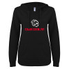 Thumbnail image for  ENZA Womens Black V Notch Raw Edge Fleece Hoodie