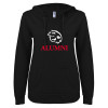 Thumbnail image for  ENZA Womens Black V Notch Raw Edge Fleece Hoodie