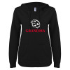 Thumbnail image for  ENZA Womens Black V Notch Raw Edge Fleece Hoodie