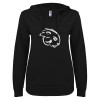 Thumbnail image for  ENZA Womens Black V Notch Raw Edge Fleece Hoodie