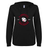 Thumbnail image for  ENZA Womens Black V Notch Raw Edge Fleece Hoodie