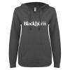 Thumbnail image for  ENZA Womens Dark Heather V Notch Raw Edge Fleece Hoodie