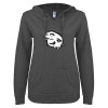 Thumbnail image for  ENZA Womens Dark Heather V Notch Raw Edge Fleece Hoodie