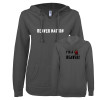 Thumbnail image for  ENZA Womens Dark Heather V Notch Raw Edge Fleece Hoodie