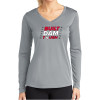 Thumbnail image for  Womens Grey Performance Long Sleeve V Neck Shirt