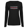 Thumbnail image for  Womens Black Long Sleeve V Neck Tee 