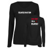 Thumbnail image for  Womens Black Long Sleeve V Neck Tee 