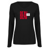 Thumbnail image for  Womens Black Long Sleeve V Neck Tee 