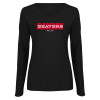Thumbnail image for  Womens Black Long Sleeve V Neck Tee 