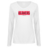 Thumbnail image for  Womens White Long Sleeve V Neck Tee 