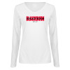 Thumbnail image for  Womens White Long Sleeve V Neck Tee 