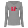 Thumbnail image for  Womens Grey Long Sleeve V Neck Tee 