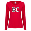 Thumbnail image for  Womens Red Long Sleeve V Neck Tee