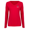 Thumbnail image for  Womens Red Long Sleeve V Neck Tee